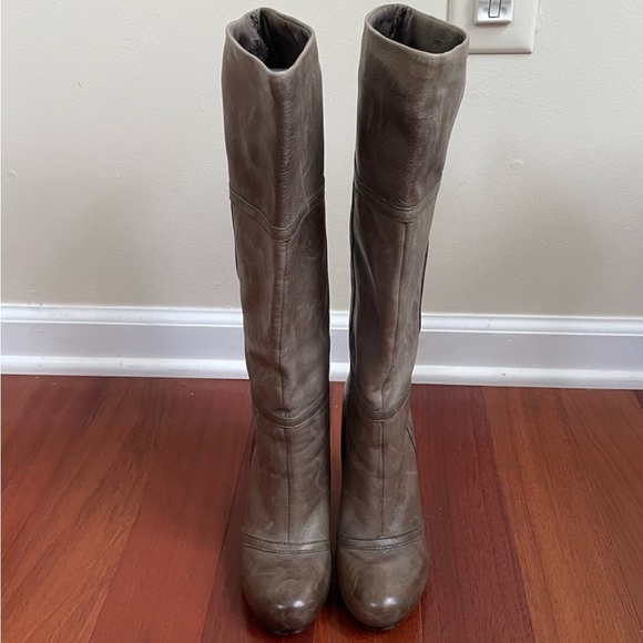 Luca Stefani Leather Tall Boots in Mocha Brown. Size 38. 4” heel. - Picture 2 of 6